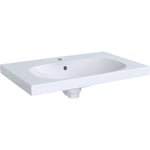 Lavabo serie Geberit Acanto, con superficie de apoyo: 75x48cm, Toma de grifo=Centro, Rebosadero=Visible, Blanco
